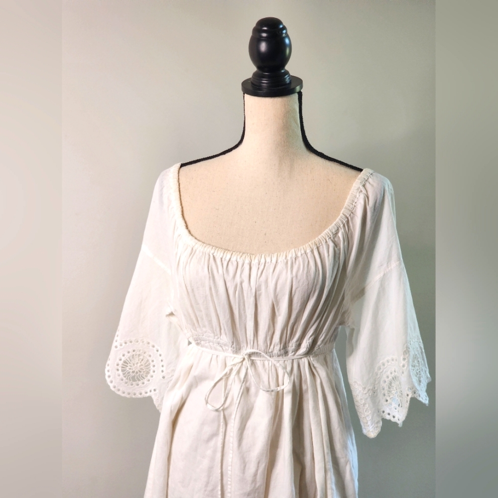 Cotton lace eyelet OTS dress - Picture 2 of 9